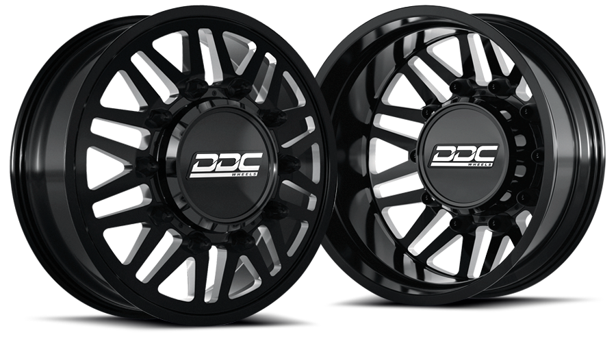 Dually Wheels Aftermath Black/Milled 20X8.25 8X200 F-350 05-25 F-450 11-14 Ram 19-25 DDC Wheels