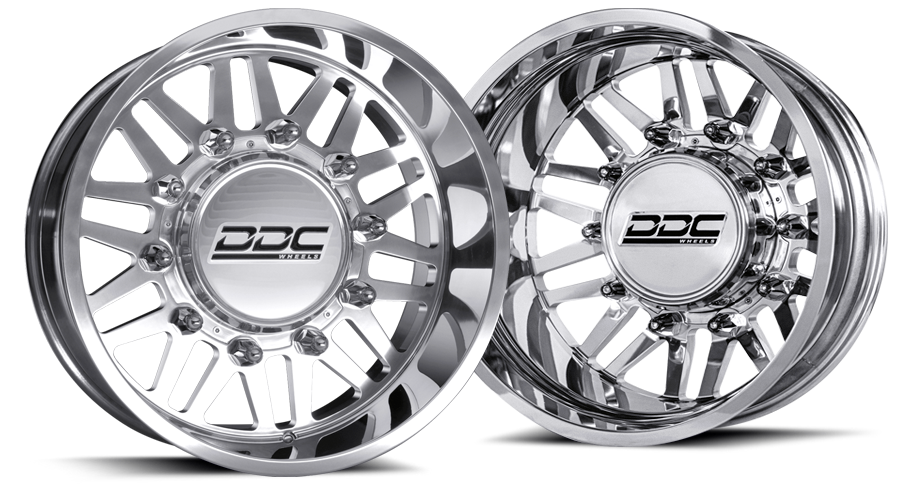 Dually Wheels Aftermath Polished 22x8.25 8x200 SS Fronts 05-25 Ford F-350 11-14 F-450 DDC Wheels