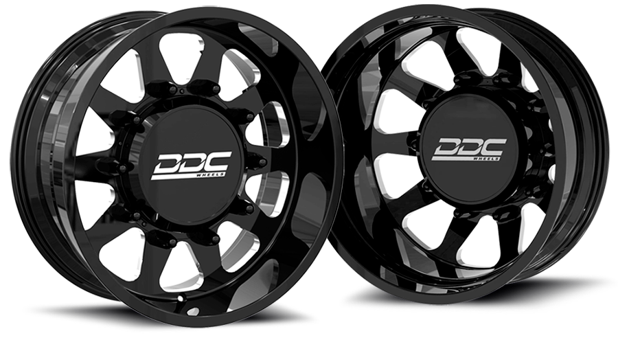 Dually Wheels The Ten Forged 22x8.25 8x210 Black/Mill SS Fronts 11-25 Silverado/Sierra 3500 DDC Wheels