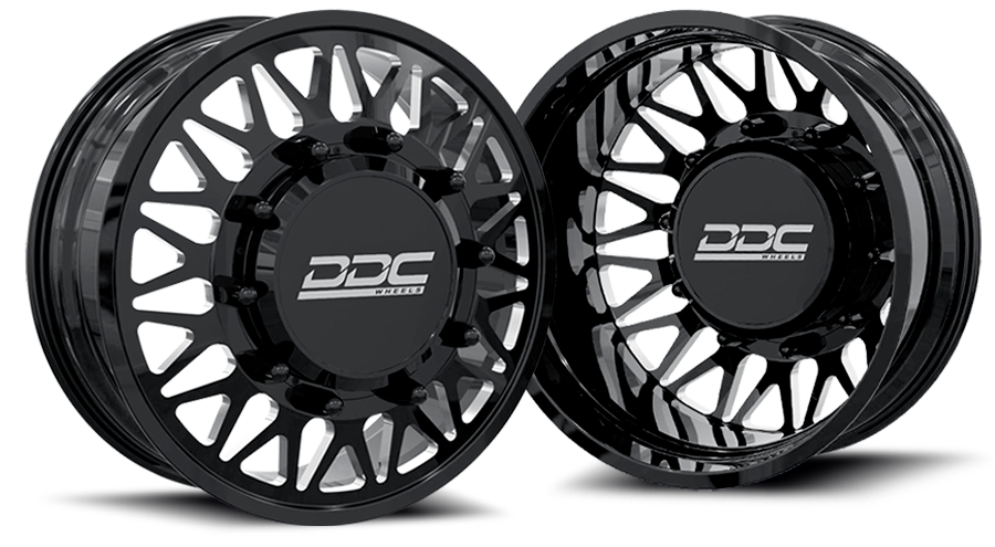 Dually Wheels The Mesh Forged 20x8.25 10x225 Black/Mill 05-10 Ford 15-25 F-450/F-550 Dodge Ram 08-25 4500/5500 DDC Wheels