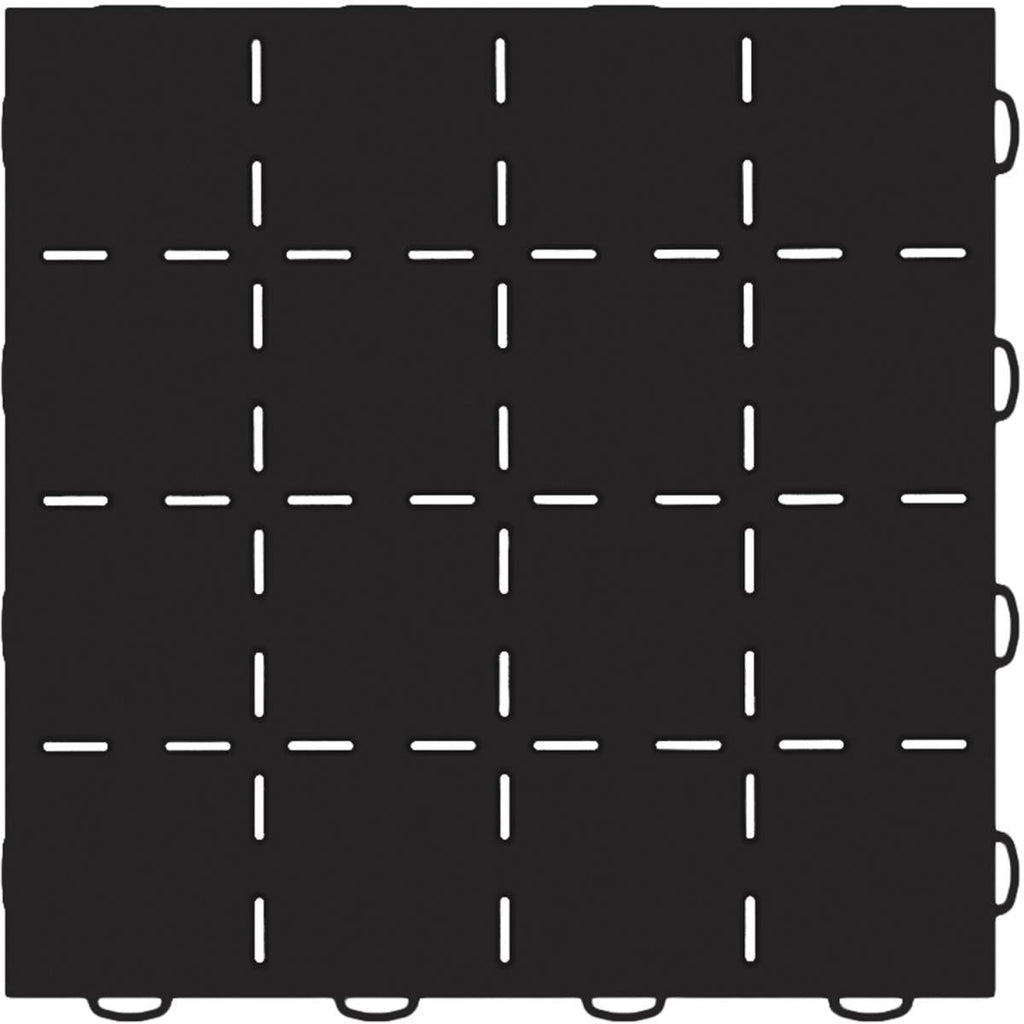 Weathertech WeatherTech������ TechFloor��������� 12 in. x 12 in. Solid Floor Tile w/Raised Squares Black - 51T1212SS BK