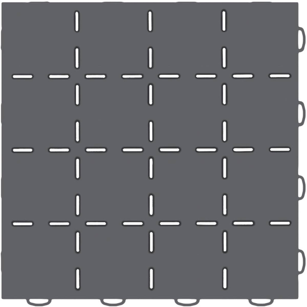 Weathertech WeatherTech® TechFloor™ 12 in. x 12 in. Solid Floor Tile w/Raised Squares Dark Gray - 51T1212SS DG