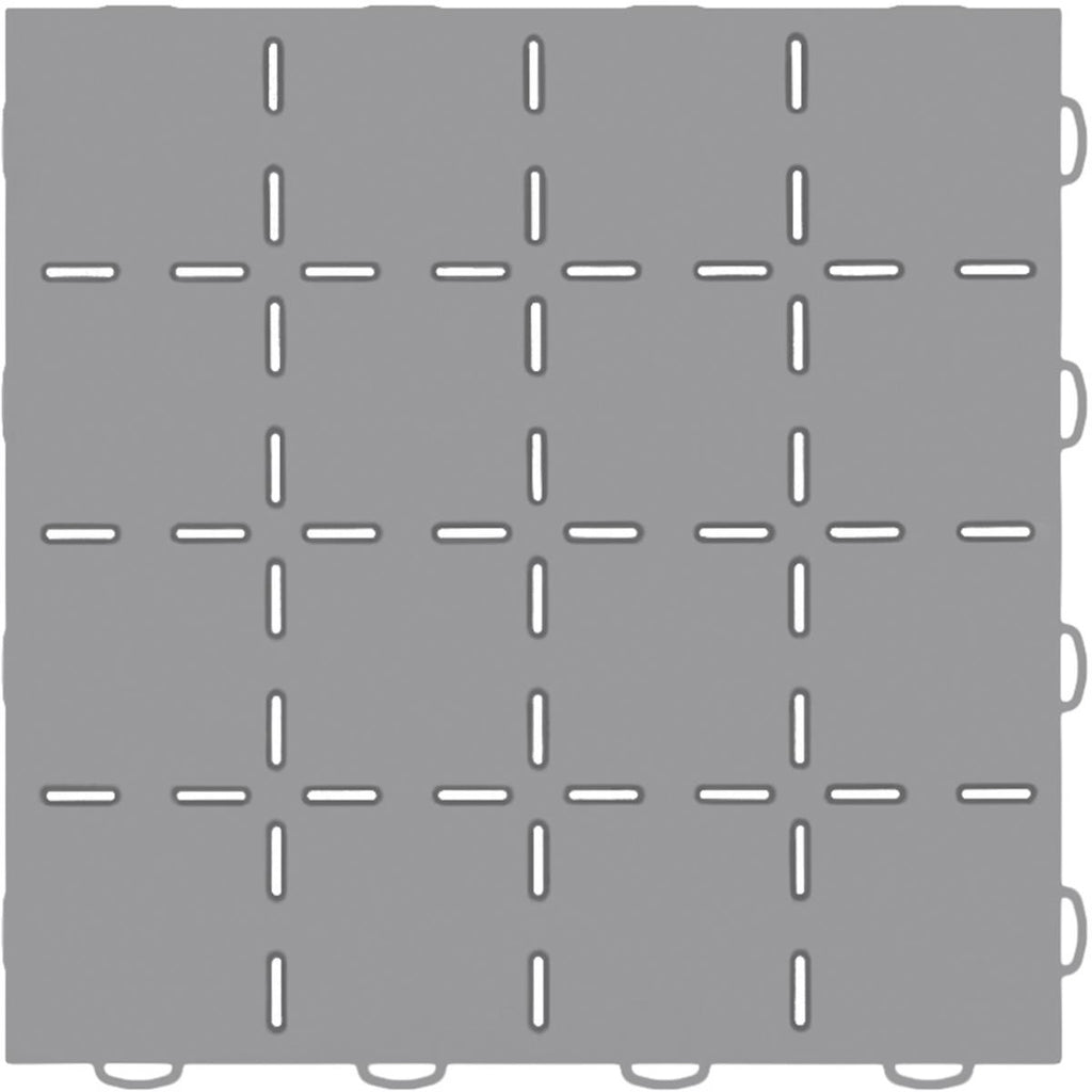 Weathertech WeatherTech������ TechFloor��������� 12 in. x 12 in. Solid Floor Tile w/Raised Squares Gray - 51T1212SS GR
