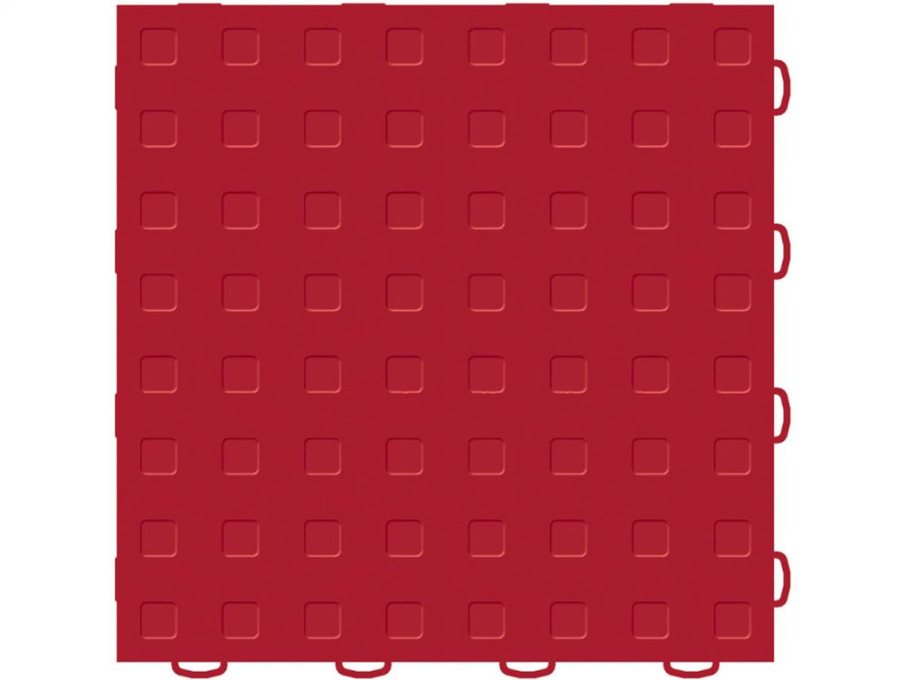 Weathertech WeatherTech® TechFloor™ 12 in. x 12 in. Solid Floor Tile w/Raised Squares Red - 51T1212SS RD
