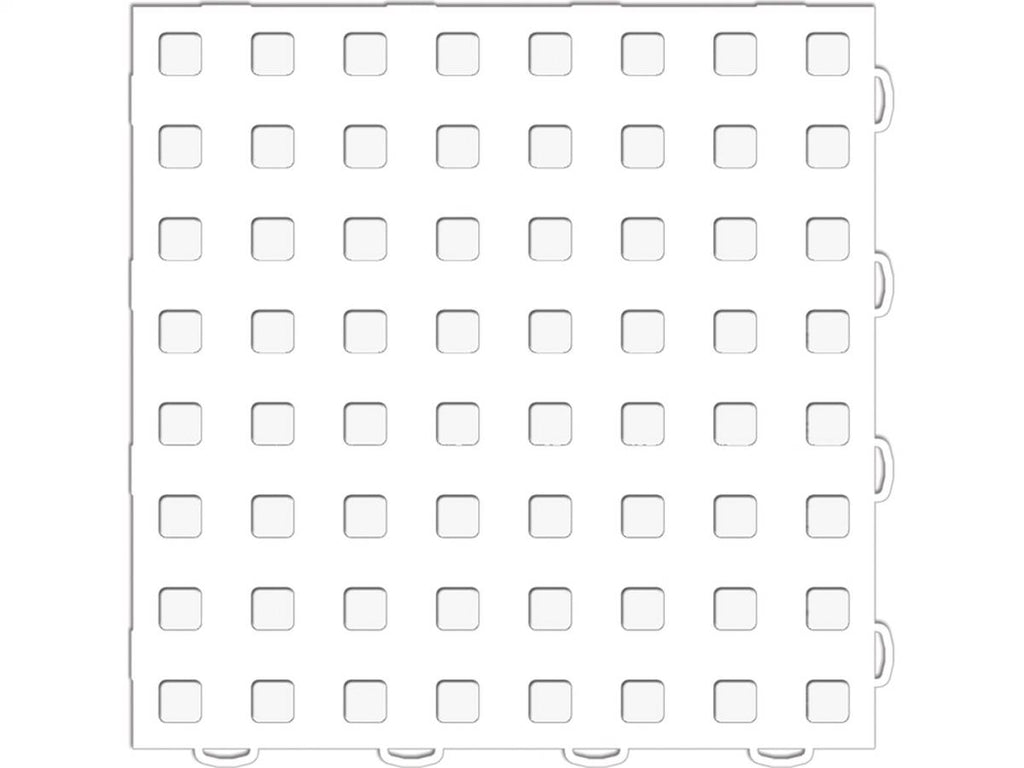 Weathertech WeatherTech® TechFloor™ 12 in. x 12 in. Solid Floor Tile w/Raised Squares White - 51T1212SS WH