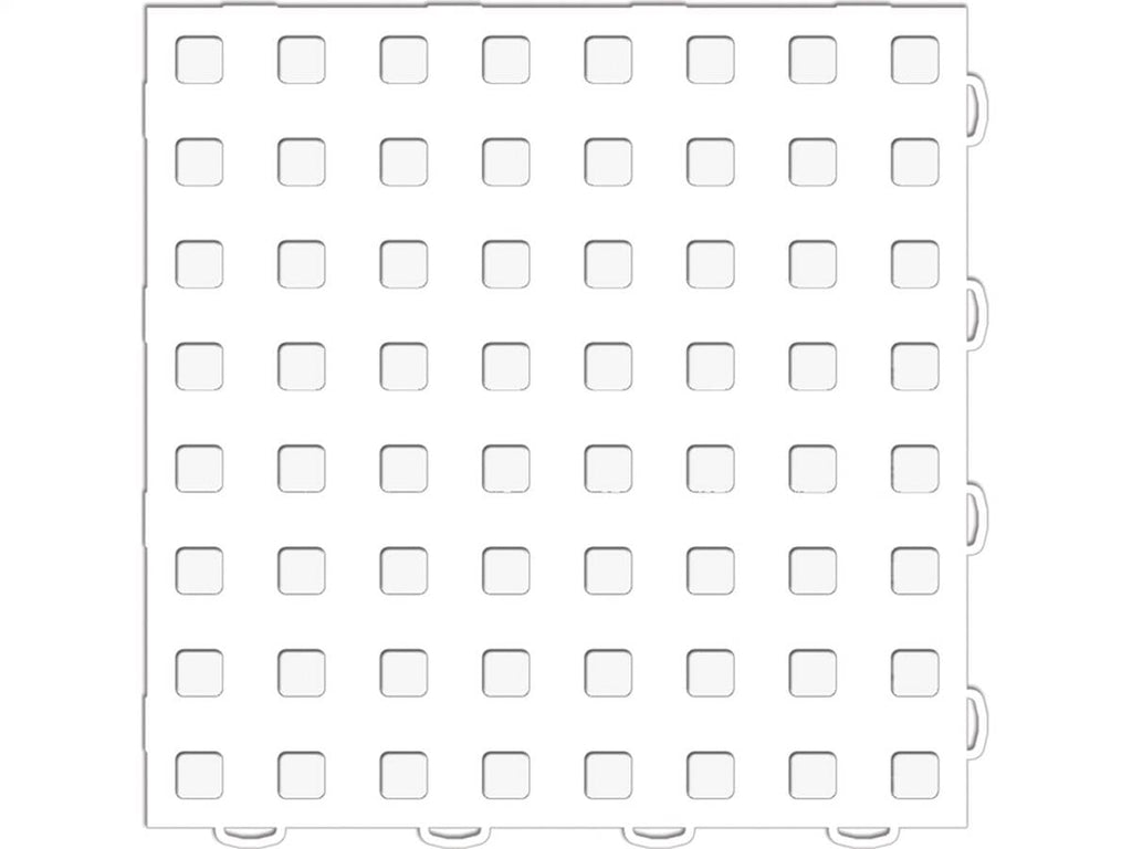 Weathertech WeatherTech������ TechFloor��������� 12 in. x 12 in. Solid Floor Tile w/Raised Squares White - 51T1212SS WH