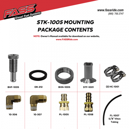 FASS STK1005 Diesel Fuel Bulkhead and Viton Suction Tube Kit - STK1005