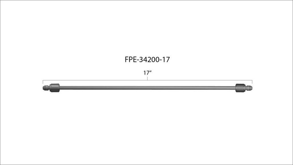 Fleece Performance 17 Inch High Pressure Fuel Line 8mm x 3.5mm Line M14 x 1.5 Nuts - FPE-34200-17