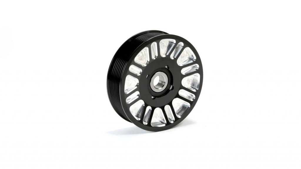 Fleece Performance 2003-2018 Cummins Upper Fan Pulley Idler Black Finish Contract Cut - FPE-34657-BLK-SPK