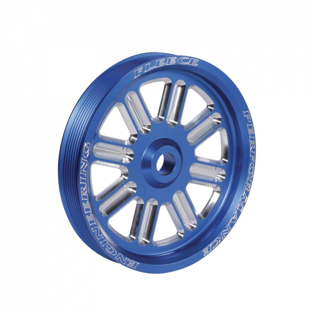 Fleece Performance Spoke Design Cummins Dual Pump Pulley Fleece Blue - FPE-34211-BLU-SPK
