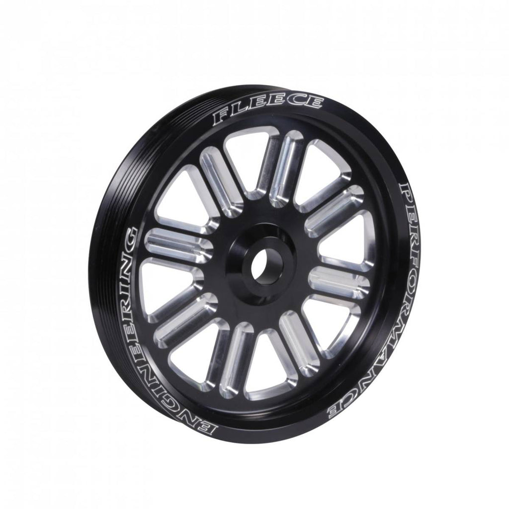 Fleece Performance Spoke Design Cummins Dual Pump Pulley Fleece Black Performance - FPE-34211-BLK-SPK