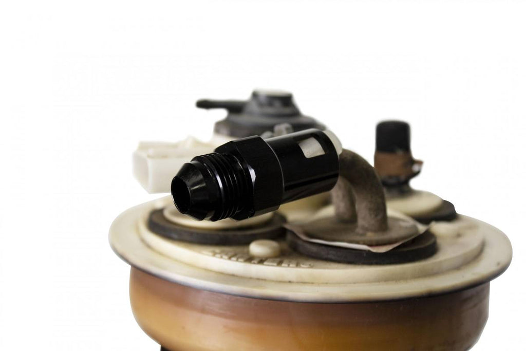Fleece Performance 3/8 Inch Quick Connect to -8AN Male Adapter for OEM Dodge Ram Cummins Sending Unit - FPE-QUCON-OE-38