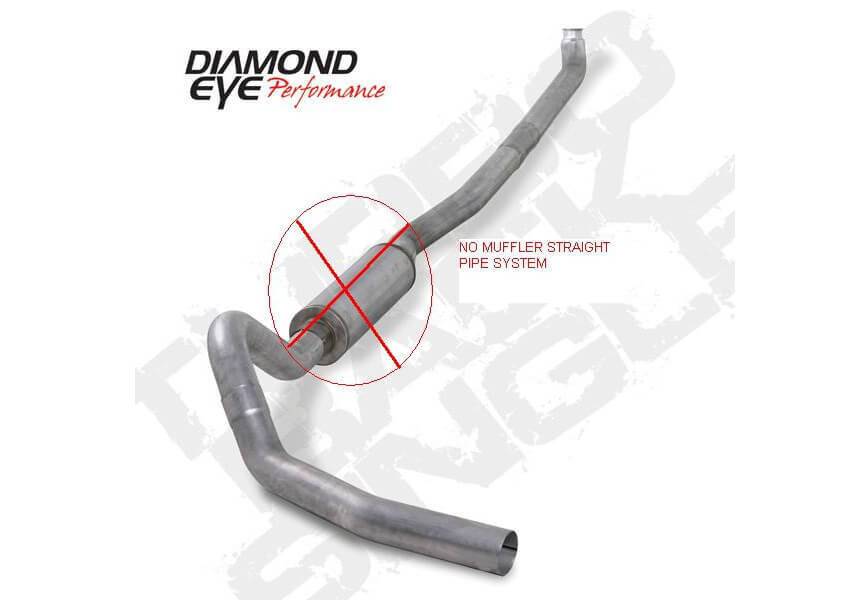 Diamond Eye K4211A-RP 4" Aluminized Turbo Back No Muffler - 4x4