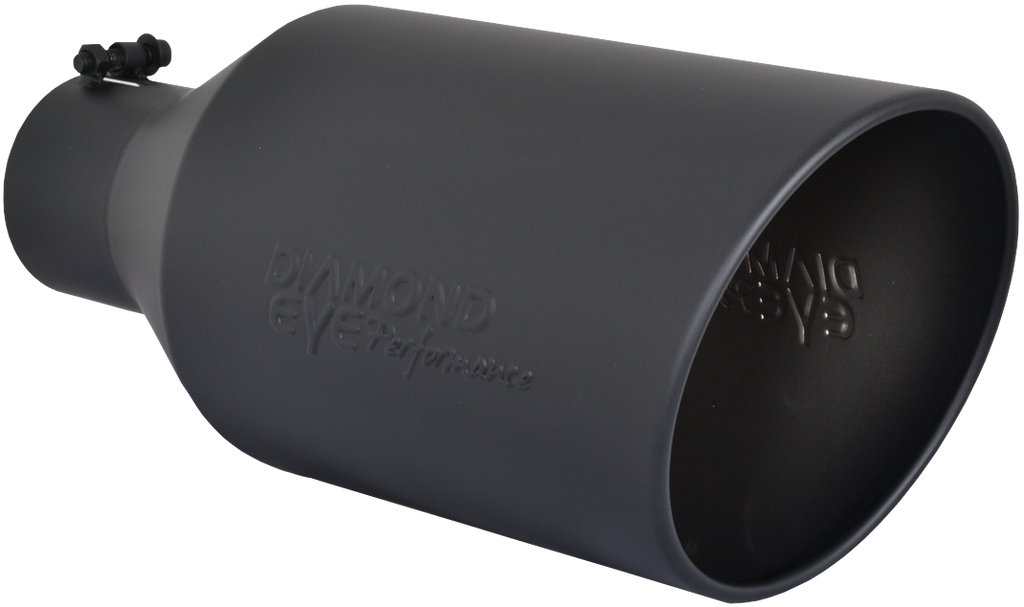 Exhaust Tip 4-7 Inch X 18 Inch Bolt on Rolled Angle Embossed Black Tail Pipe Tips Diamond Eye