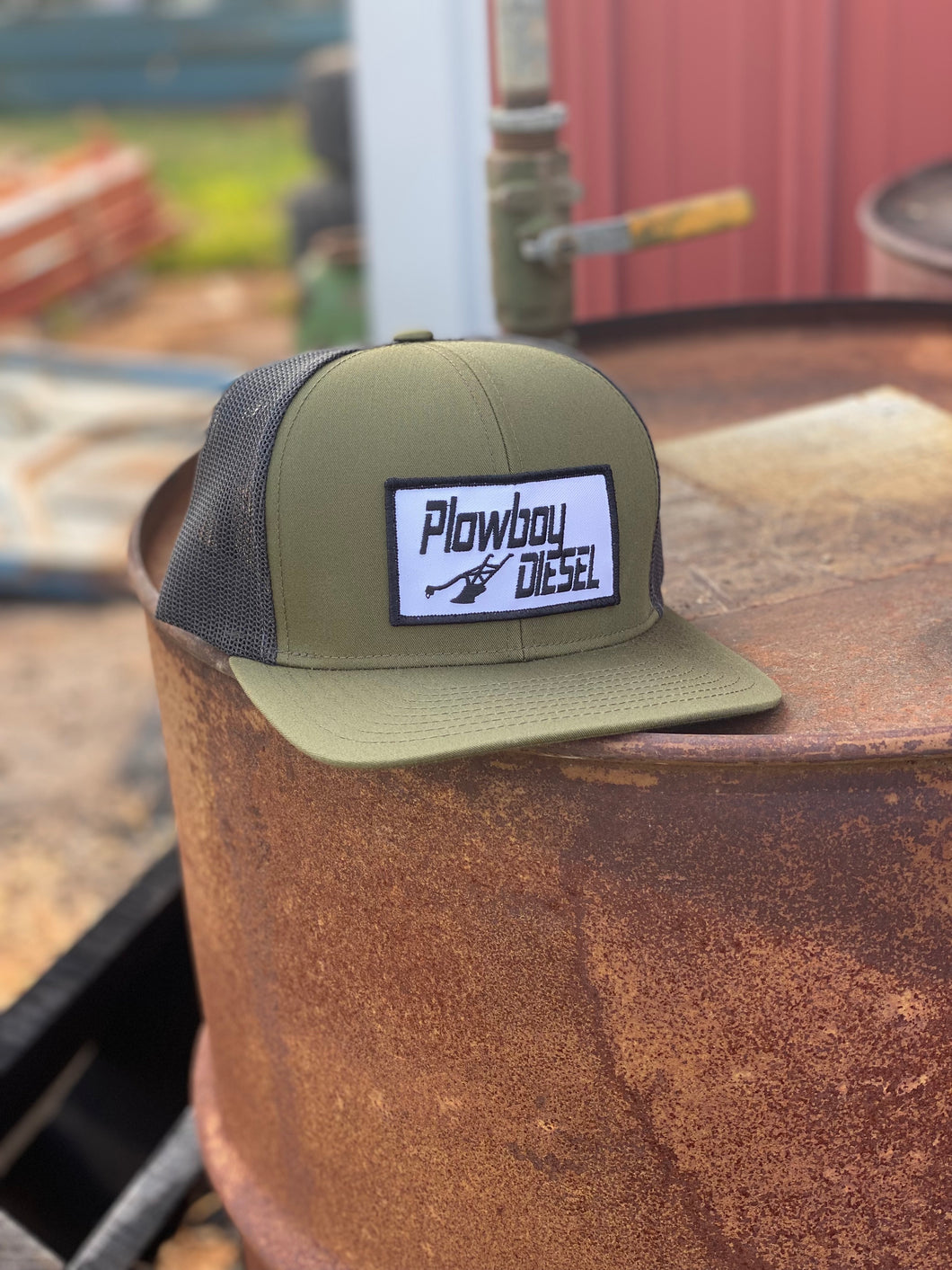Moss Green Plowboy Patch Hat