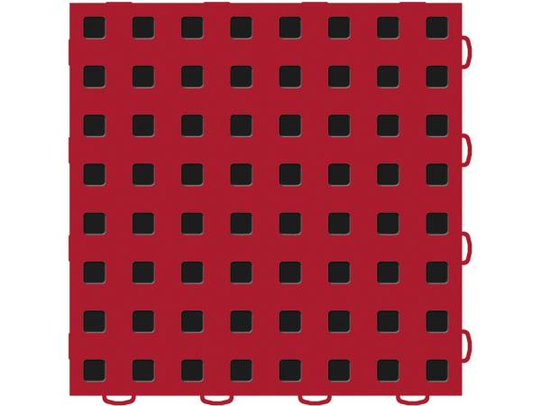 WeatherTech - Weathertech WeatherTech® TechFloor™ 12 in. x 12 in. Red/Black 10 Pcs. Set - 51T1212 RD-BK