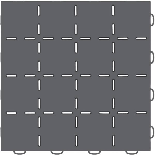 WeatherTech - Weathertech WeatherTech® TechFloor™ 12 in. x 12 in. Solid Floor Tile w/Raised Squares Dark Gray - 51T1212SS DG