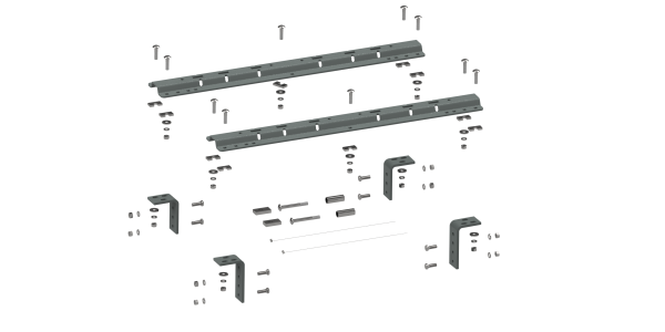 B&W Trailer Hitches - B&W Trailer Hitches Universal Mounting Rails For 5th Wheel Hitches - RVR3200