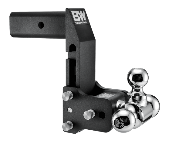B&W Trailer Hitches - B&W Trailer Hitches B&W Tow & Stow Tri Ball Adjustable Ball Mount - 3"-7" Drop, 3-1/2"-7-1/2" Rise - 2-1/2" Shank - 2" and 2-5/16" Balls - TS20067BMP