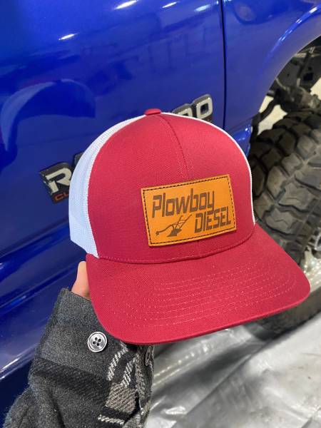 Plowboy Diesel - Plowboy Diesel Red/ White Leather Plowboy Patch Hat