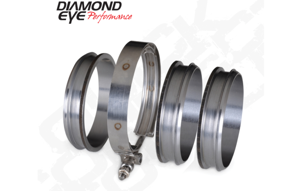 Diamond Eye - 5 Inch Quick Connect Couplers 6 CNC Machined Flanges And 2 V-Band Clamp Diamond Eye