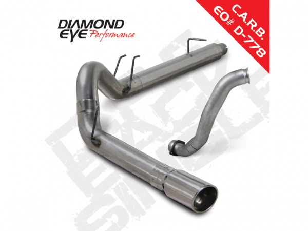 Diamond Eye - DPF Back Exhaust For 08-10 Ford 6.4L Power Stoke F250/F350 5 Inch Single Pass Stainless Steel Diamond Eye