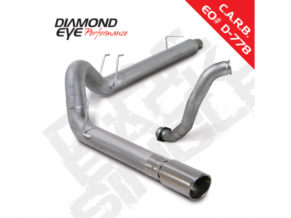 Diamond Eye - DPF Back Exhaust For 08-10 Ford 6.4L Power Stoke F250/F350 5 Inch Single Passenger Side Aluminized Diamond Eye