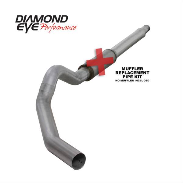 Diamond Eye - Cat Back Exhaust System For 03-07 Ford F250/F350 Superduty 6.0L 5 Inch No Muffler Single Pass Aluminized Diamond Eye