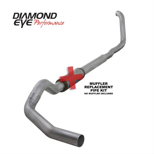 Diamond Eye - Turbo Back Exhaust For 00-03.5 Ford F250/F350 Superduty 7.3L 5 Inch Single Pass No Muffler Aluminum Diamond Eye