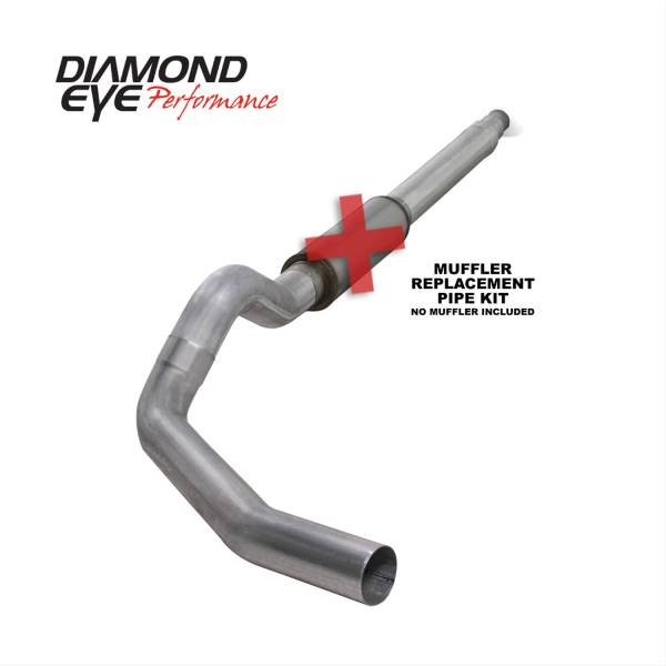 Diamond Eye - Cat Back Exhaust System For 94-97.5 Ford F250/F350 Superduty 7.3L 5 Inch Single Pass No Muffler Aluminum Diamond Eye