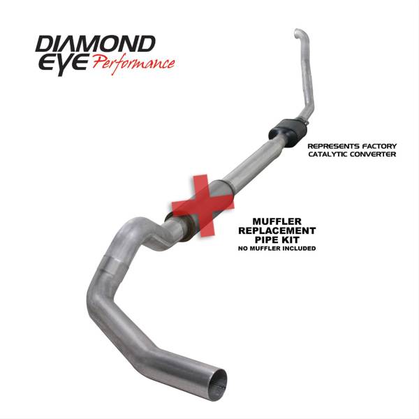 Diamond Eye - Turbo Back Exhaust For 94-97.5 Ford F250/F350 Superduty 7.3L 5 Inch No Muffler Single Pass Aluminum Diamond Eye