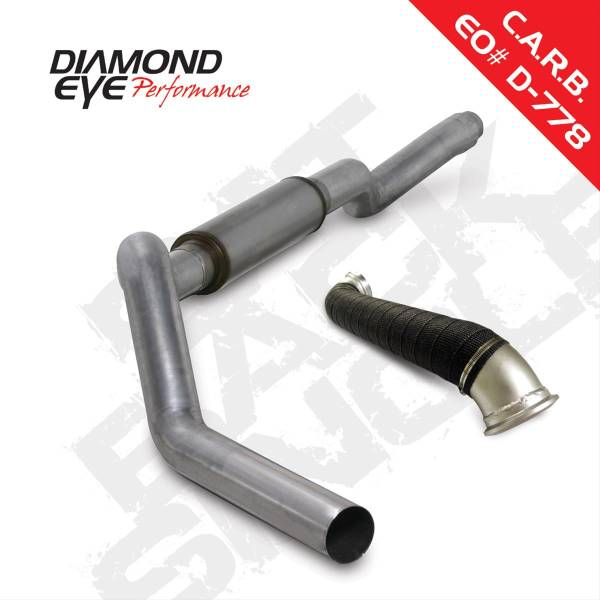 Diamond Eye - Cat Back Exhaust System For 06-07 Silverado/Sierra 2500/3500 5 Inch Single Pass No Muffler Stainless Diamond Eye