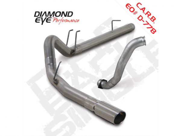 Diamond Eye - DPF Back Exhaust For 08-10 Ford 6.4L Power Stoke F250/F350 4 Inch Single Passenger Side Stainless Diamond Eye