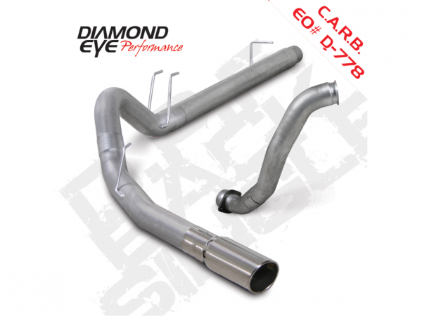 Diamond Eye - DPF Back Exhaust For 08-10 Ford 6.4L Power Stoke F250/F350 4 Inch Single Passenger Side Aluminized Diamond Eye