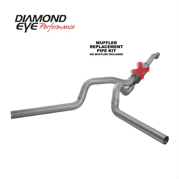 Diamond Eye - Cat Back Exhaust System 03-07 Ford F250/F350 Superduty 6.0L 4 Inch No Muffler Split Rear/Side Aluminized Diamond Eye