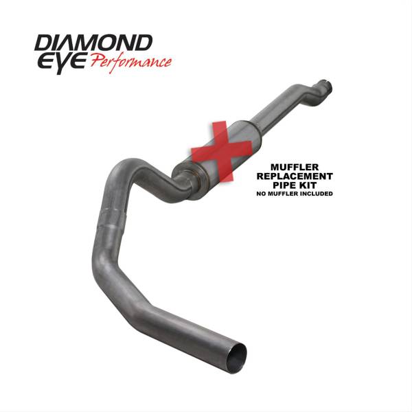 Diamond Eye - Cat Back Exhaust System For 03-07 Ford F250/F350 Superduty 6.0L 4 inch Single Side No Muffler Stainless Diamond Eye