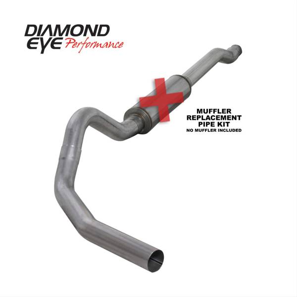 Diamond Eye - Cat Back Exhaust System For 03-07 Ford F250/F350 Superduty 6.0L 4 Inch No Muffler Single Pass Aluminized Diamond Eye