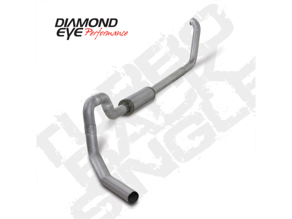 Diamond Eye - Turbo Back Exhaust 00-03.5 F550 Rollover 4 Inch Single In/Out Pass With Muffler Aluminized Diamond Eye