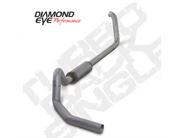 Diamond Eye - Turbo Back Exhaust 00-03.5 F250/F350 Cab/Chassis 4 Inch Single In/Out Pass W/ Muffler Aluminized Diamond Eye