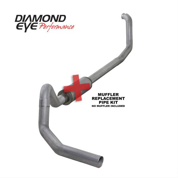 Diamond Eye - Turbo Back Exhaust 98-03 E-Series 4 Inch Single Pass No Muffler Aluminized Performance Series Diesel Diamond Eye