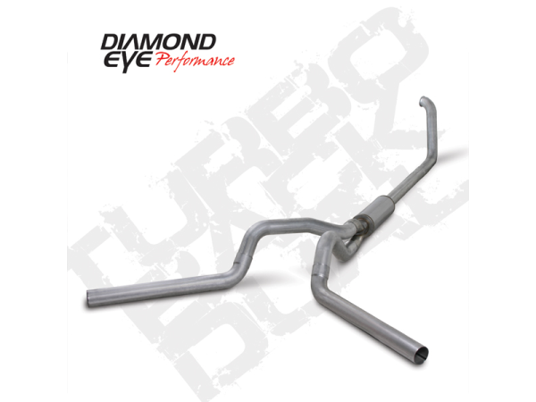 Diamond Eye - Turbo Back Exhaust 00-03.5 Ford F250/F350 Superduty 4 Inch Split Rear/Side With Muffler Aluminum Diamond Eye