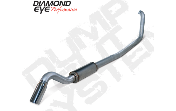 Diamond Eye - Turbo Back Exhaust Ford 7.3 Liter Underbody Exit Single Turn Down With Muffler Stainless Diamond Eye