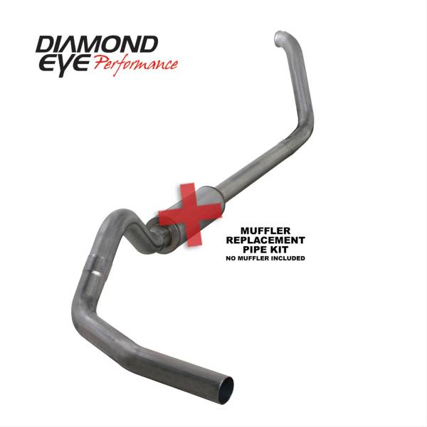 Diamond Eye - Turbo Back Exhaust 00-03.5 Ford F250/F350 Superduty 7.3L 4 inch Single Pass No Muffler Stainless Diamond Eye