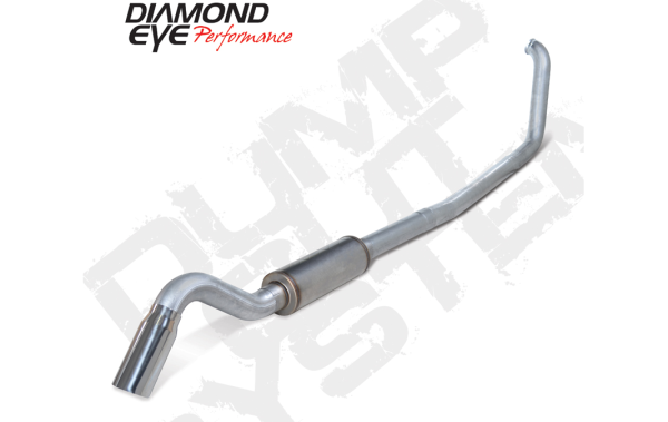 Diamond Eye - Turbo Back Exhaust Ford 7.3 Liter 4 Inch With Muffler Single Turn Down Underbody Exit Aluminized Diamond Eye