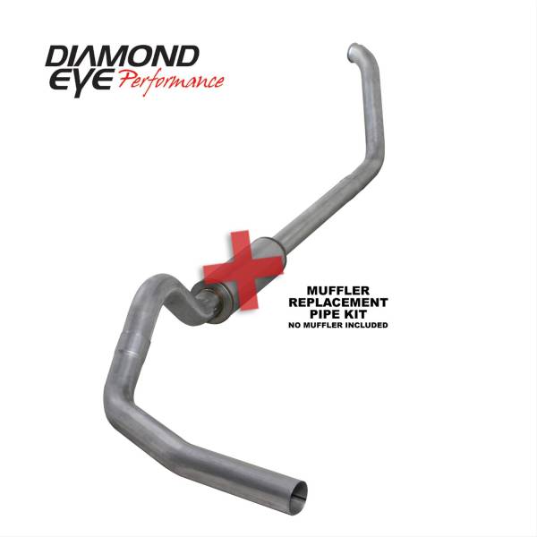 Diamond Eye - Turbo Back Exhaust For 00-03.5 Ford F250/F350 Superduty 7.3L 4 Inch Single Pass No Muffler Aluminum Diamond Eye