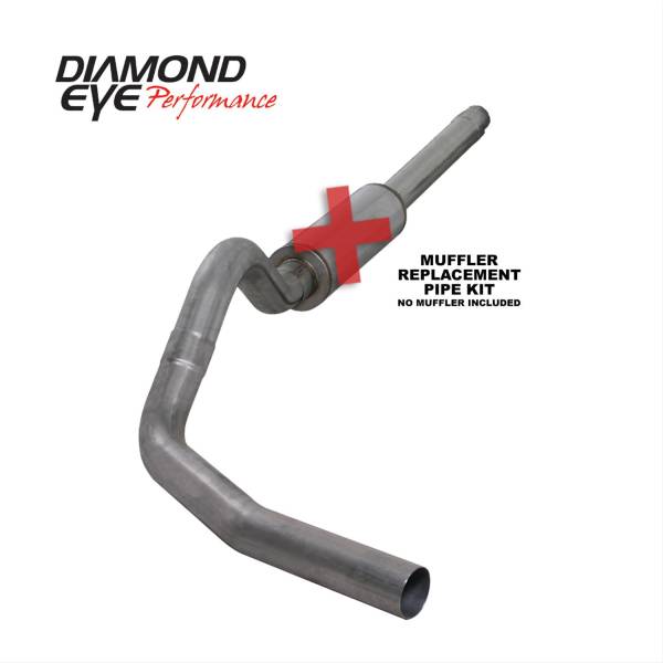 Diamond Eye - Cat Back Exhaust System For 94-97.5 Ford F250/F350 Superduty 7.3L 4 inch Single Pass No Muffler Stainless Diamond Eye