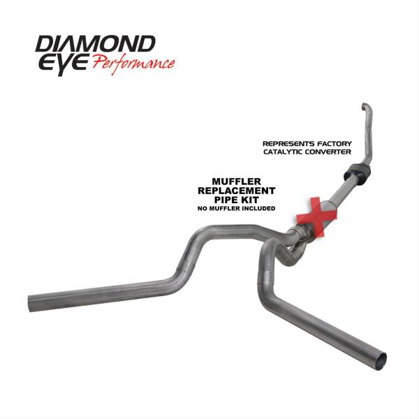 Diamond Eye - Turbo Back Exhaust 94-97.5 F250/F350 4 inch Single/Dual Split Rear/Side No Muffler Stainless Diamond Eye