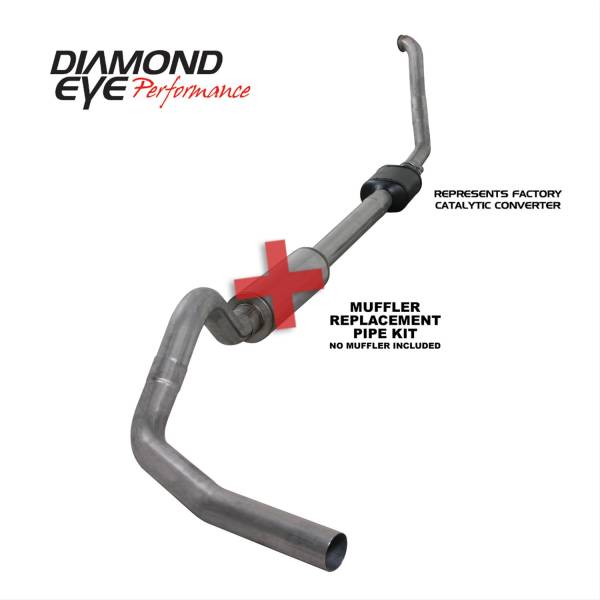 Diamond Eye - Turbo Back Exhaust 94-97.5 Ford F250/F350 Superduty 7.3L 4 inch Single Pass No Muffler Stainless Diamond Eye