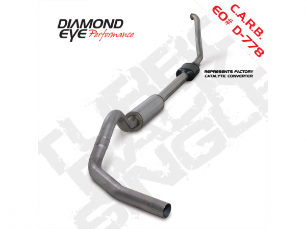 Diamond Eye - Turbo Back Exhaust 94-97.5 F250/F350 4 inch Single In/ Single Out Pass With Muffler Stainless Diamond Eye