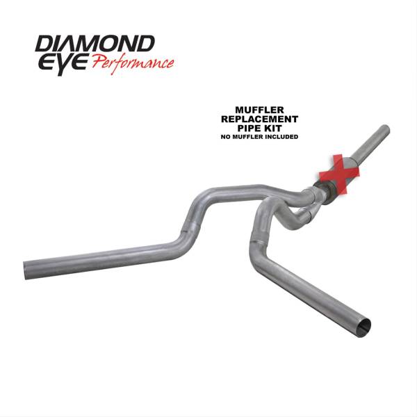 Diamond Eye - Cat Back Exhaust System For 04.5-07.5 Dodge RAM 2500/3500 Cummins 4 Inch Split Side No Muffler Aluminized Diamond Eye